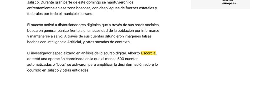 Captura de la nota de La Opinión (EE. UU.)
